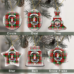 Boyd Tartan Christmas Ceramic Ornament - Snow Style
