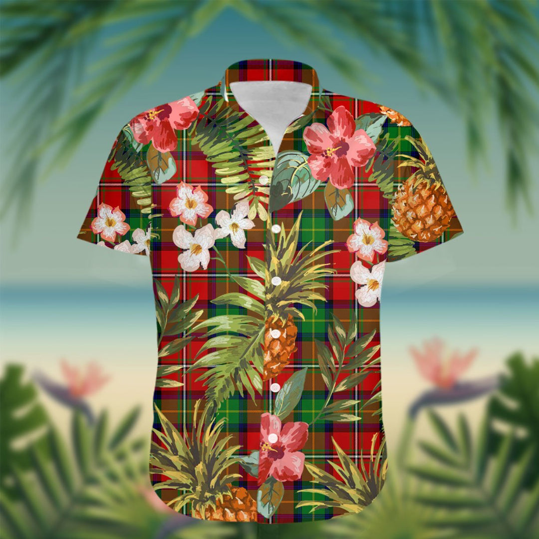 Boyd Tartan Hawaiian Shirt Hibiscus, Coconut, Parrot, Pineapple - Tropical Garden Shirt