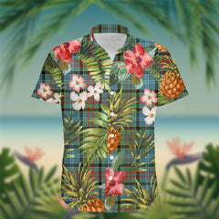Brisbane Tartan Hawaiian Shirt Hibiscus, Coconut, Parrot, Pineapple - Tropical Garden Shirt