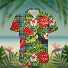 Brisbane Tartan Hawaiian Shirt Hibiscus, Coconut, Parrot, Pineapple - Tropical Garden Shirt