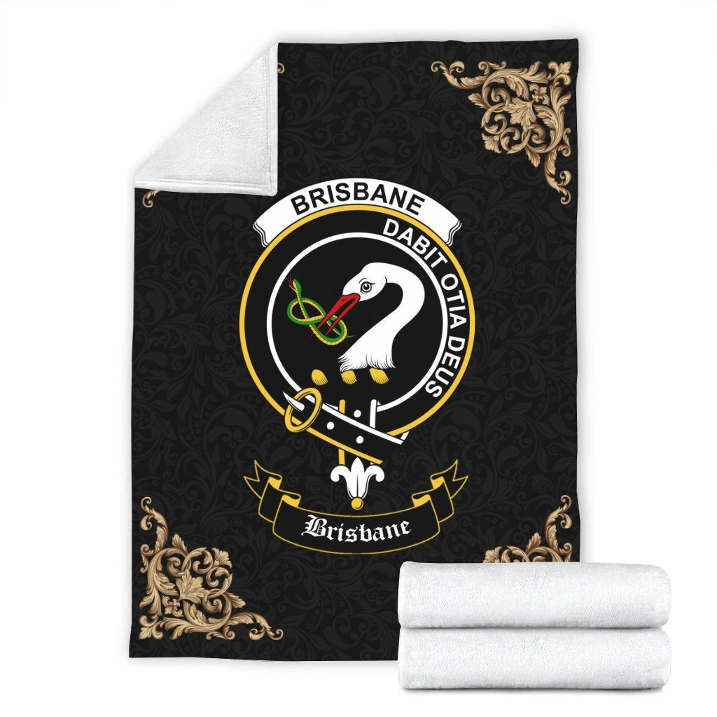Brisbane Crest Tartan Premium Blanket Black