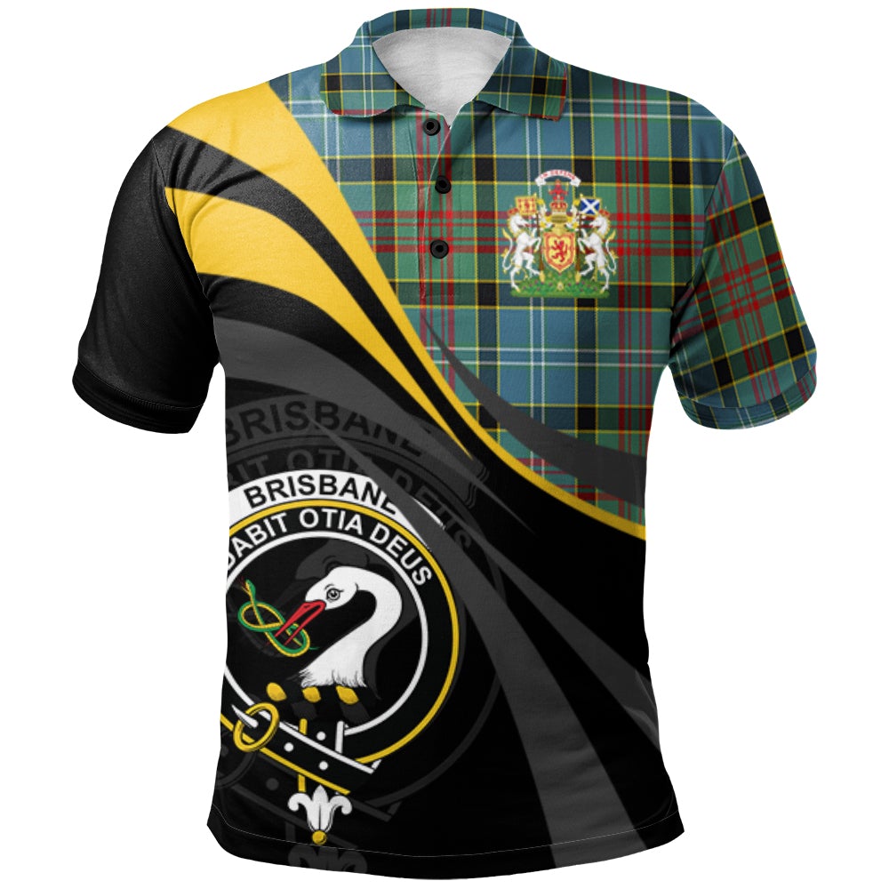 Brisbane Modern Tartan Polo Shirt - Royal Coat Of Arms Style