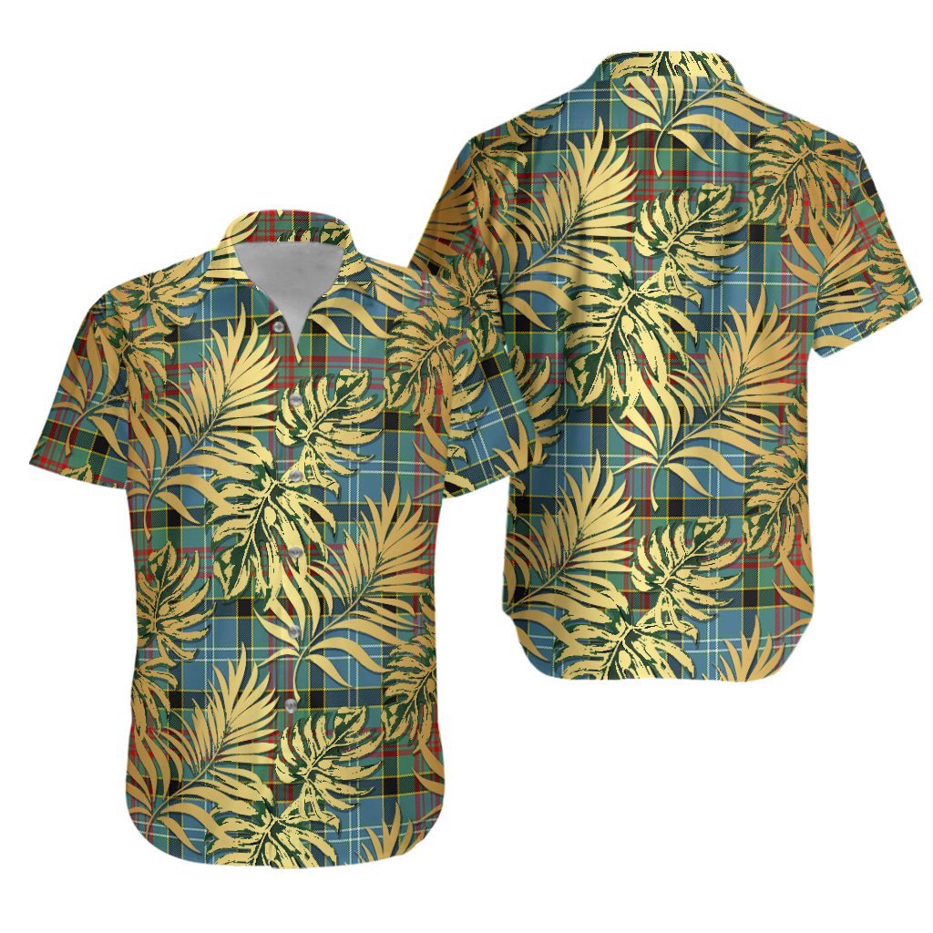 Brisbane modern Tartan Vintage Leaves Hawaiian Shirt