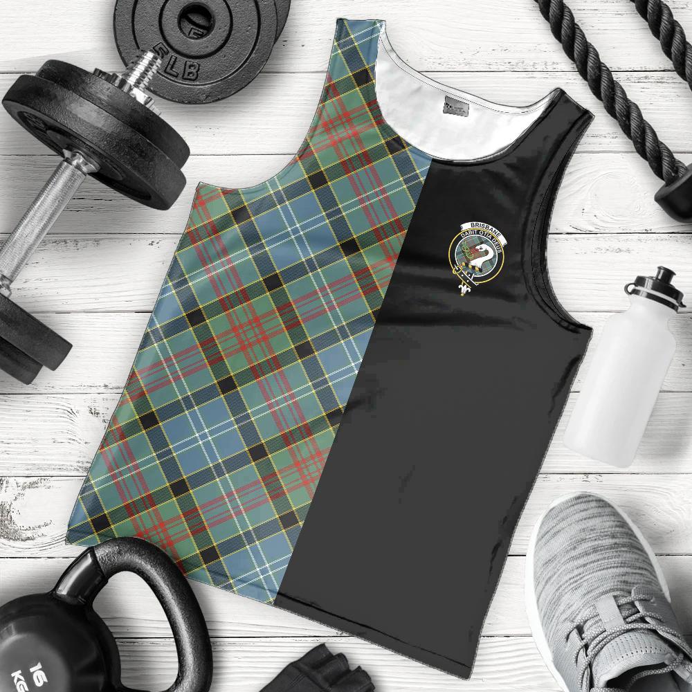 Brisbane Modern Tartan Crest Men's Tank Top - Cross Style