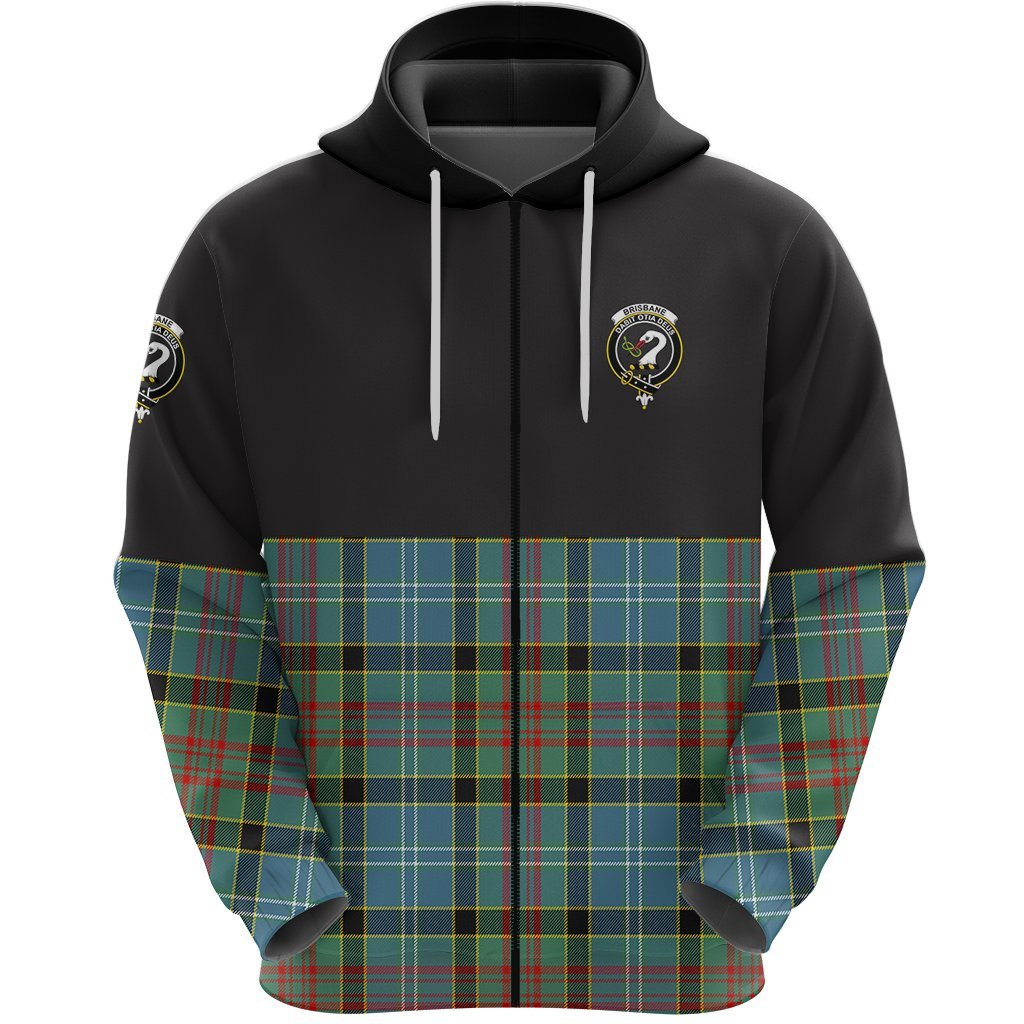 Brisbane Modern Clan Half Of Tartan Zipper Hoodie
