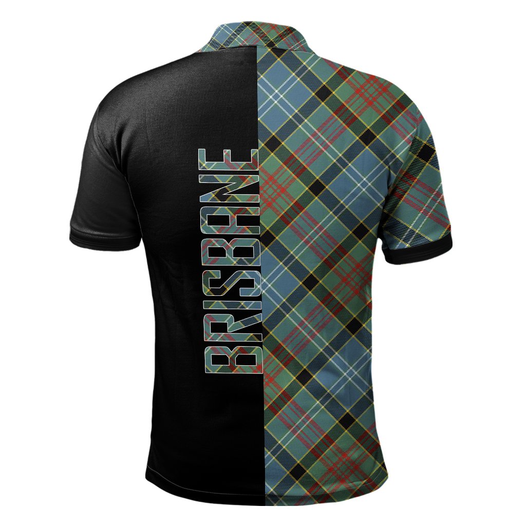 Brisbane Modern Tartan Polo Shirt Half of Me - Cross Style