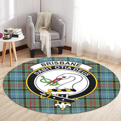 Brisbane Modern Tartan Crest Round Rug