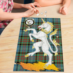 Brisbane modern Tartan Crest Unicorn Scotland Jigsaw Puzzles
