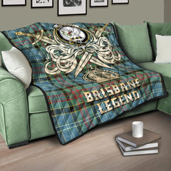 Brisbane Modern Tartan Crest Legend Gold Royal Premium Quilt