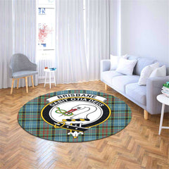 Brisbane Modern Tartan Crest Round Rug