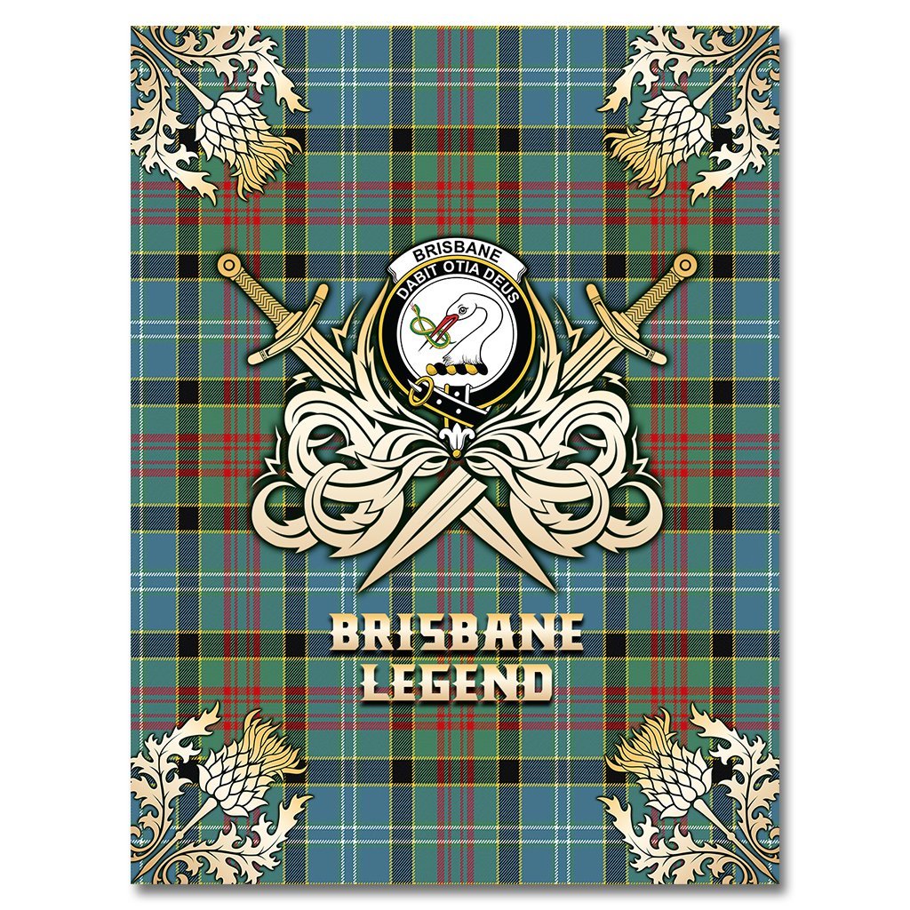 Brisbane Modern Tartan Gold Courage Symbol Blanket