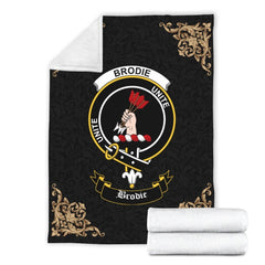 Brodie Crest Tartan Premium Blanket Black