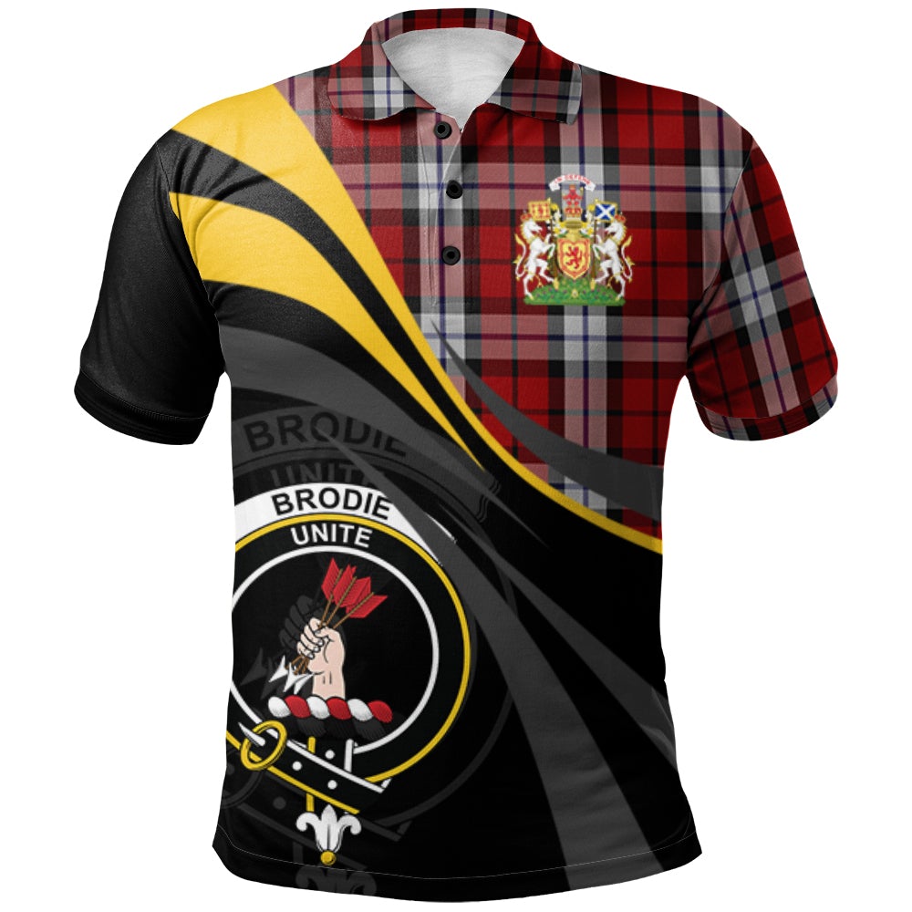 Brodie Dress Tartan Polo Shirt - Royal Coat Of Arms Style