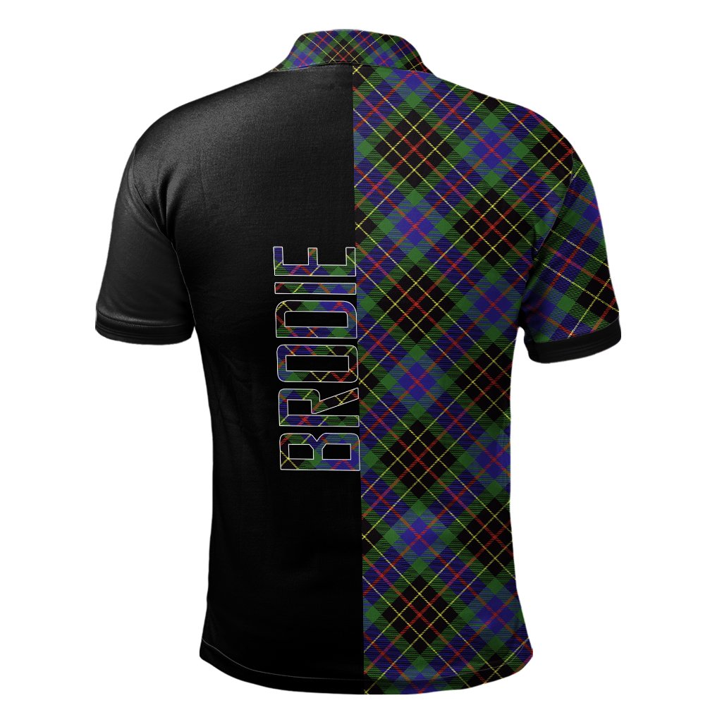 Brodie Hunting Modern Tartan Polo Shirt Half of Me - Cross Style