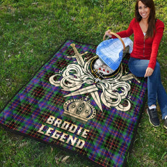 Brodie Hunting Modern Tartan Crest Legend Gold Royal Premium Quilt