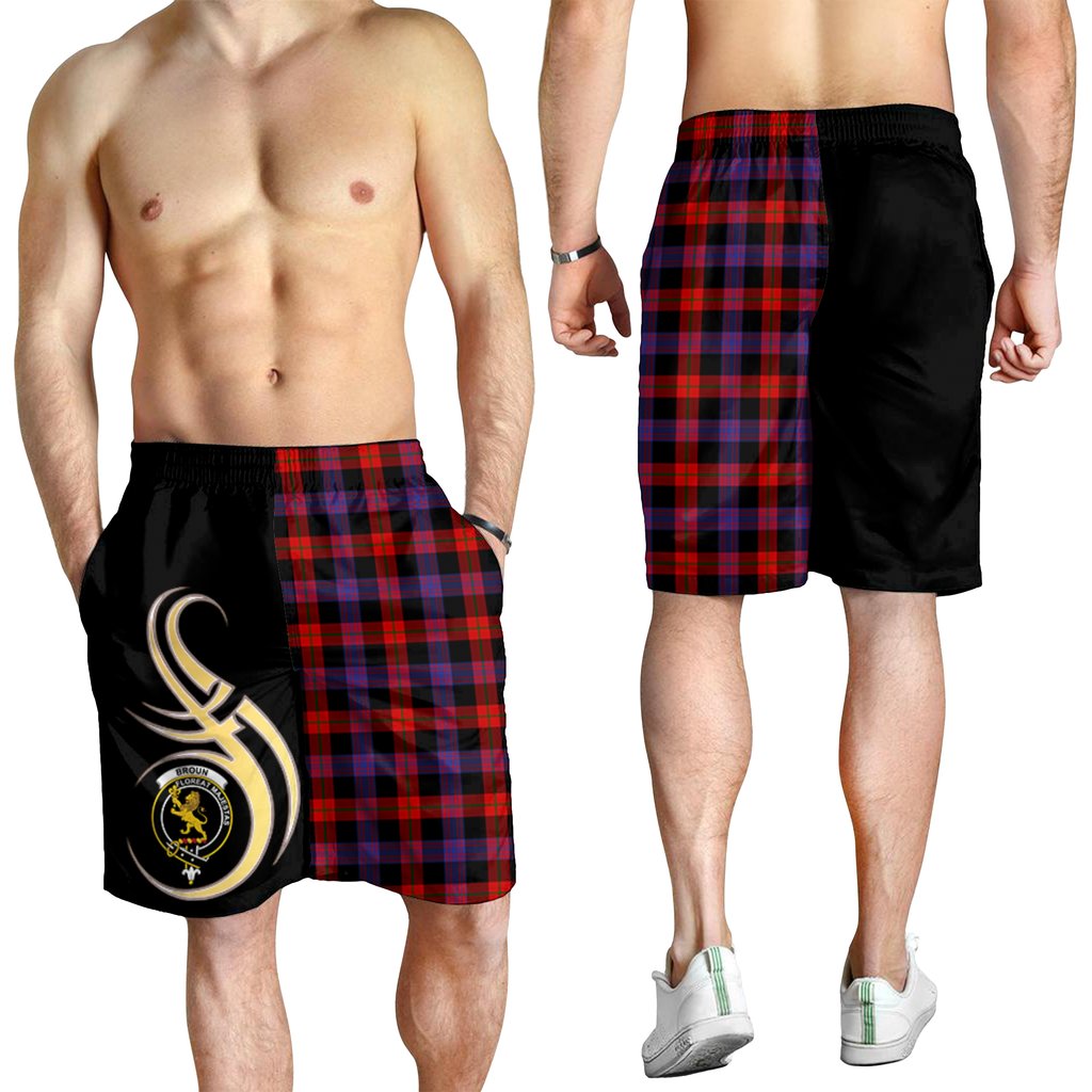 Broun Modern Tartan Crest Men's Short PM8