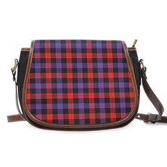 Broun Modern Tartan Saddle Handbags