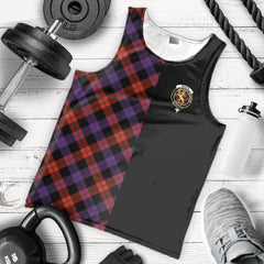 Broun Modern Tartan Crest Men's Tank Top - Cross Style