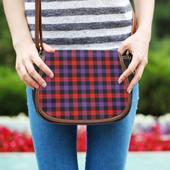 Broun Modern Tartan Saddle Handbags