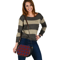 Broun Modern Tartan Saddle Handbags