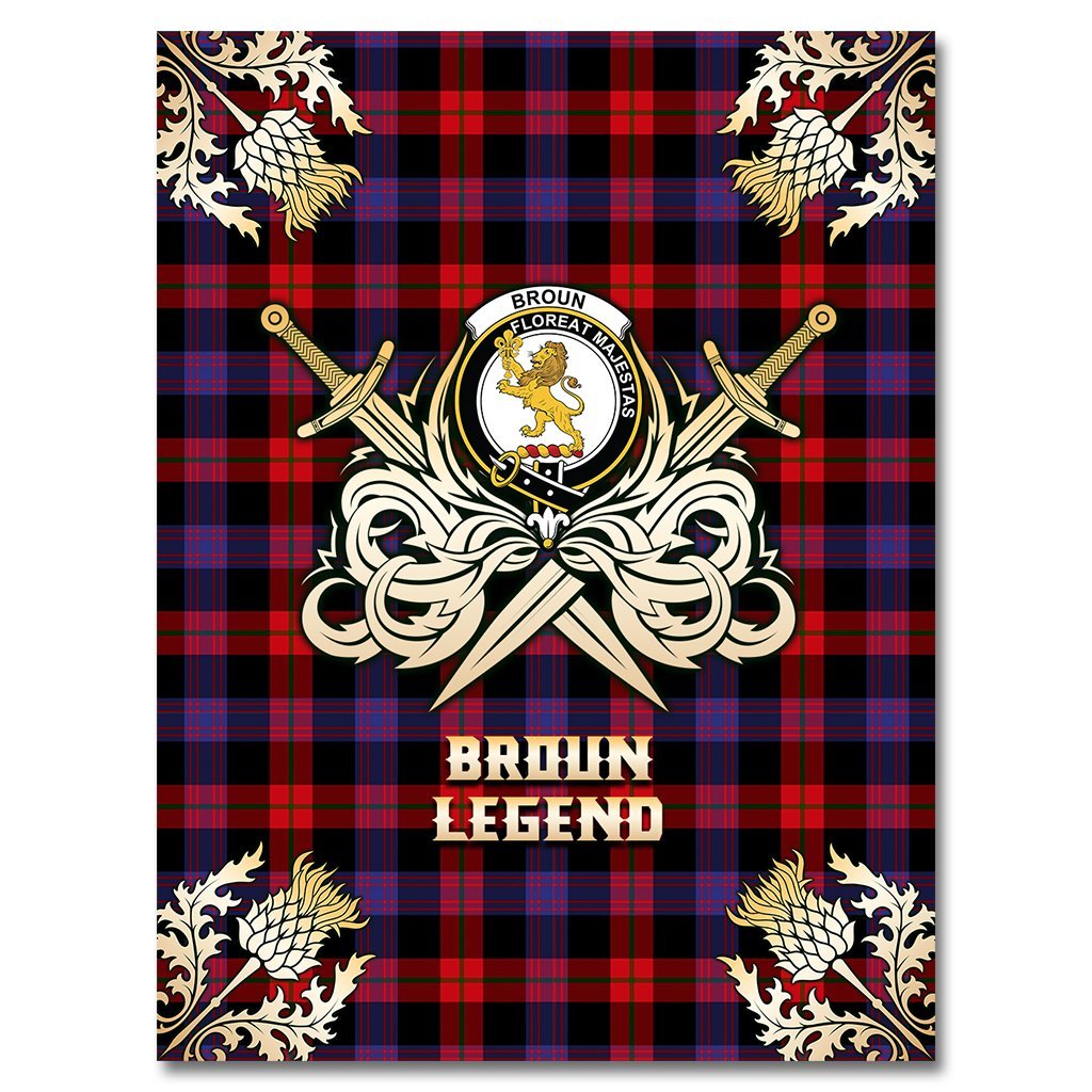 Broun Modern Tartan Gold Courage Symbol Blanket