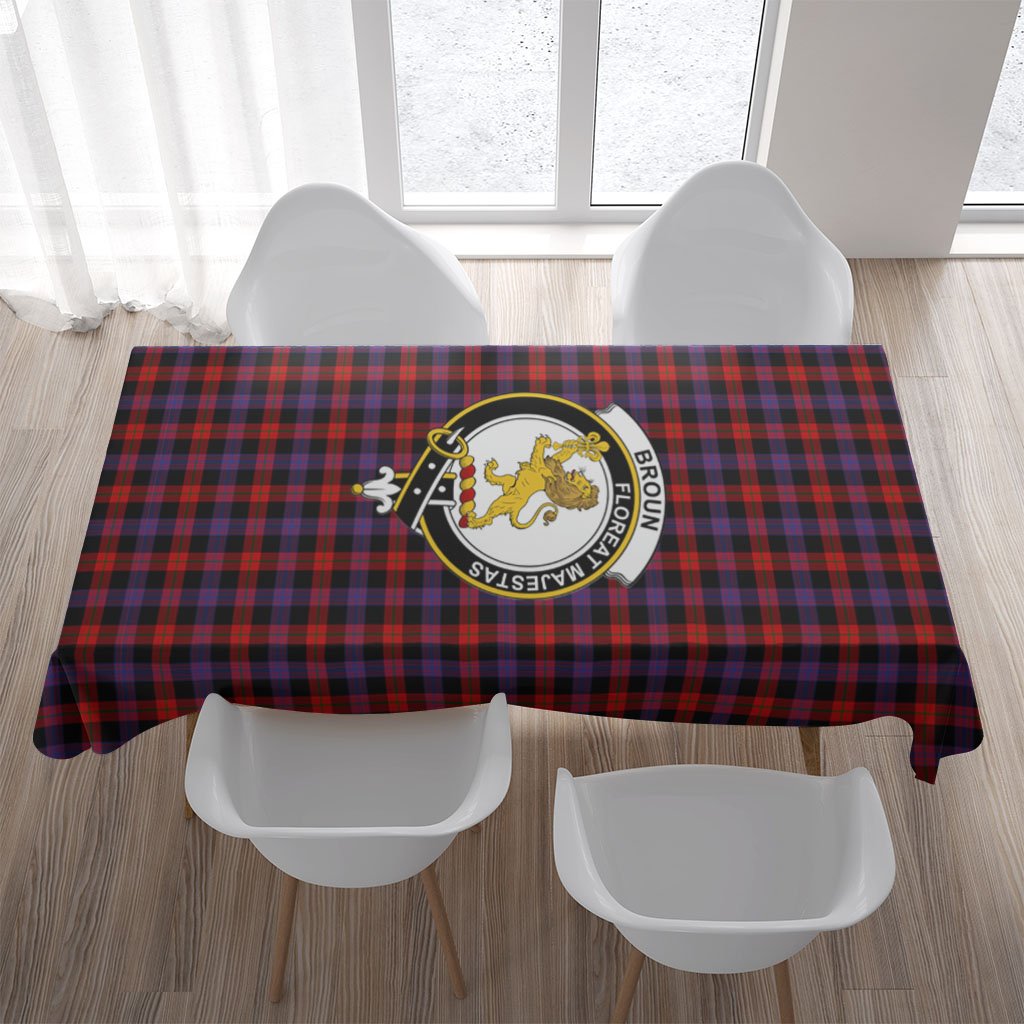 Brown Tartan Crest Tablecloth