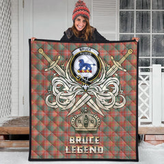 Bruce Ancient Tartan Crest Legend Gold Royal Premium Quilt