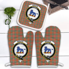 Bruce Ancient Tartan Crest Oven Mitt And Pot Holder (2 Oven Mitts + 1 Pot Holder)