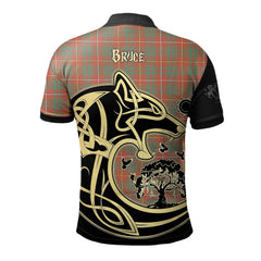 Bruce Ancient Tartan Polo Shirt Viking Wolf