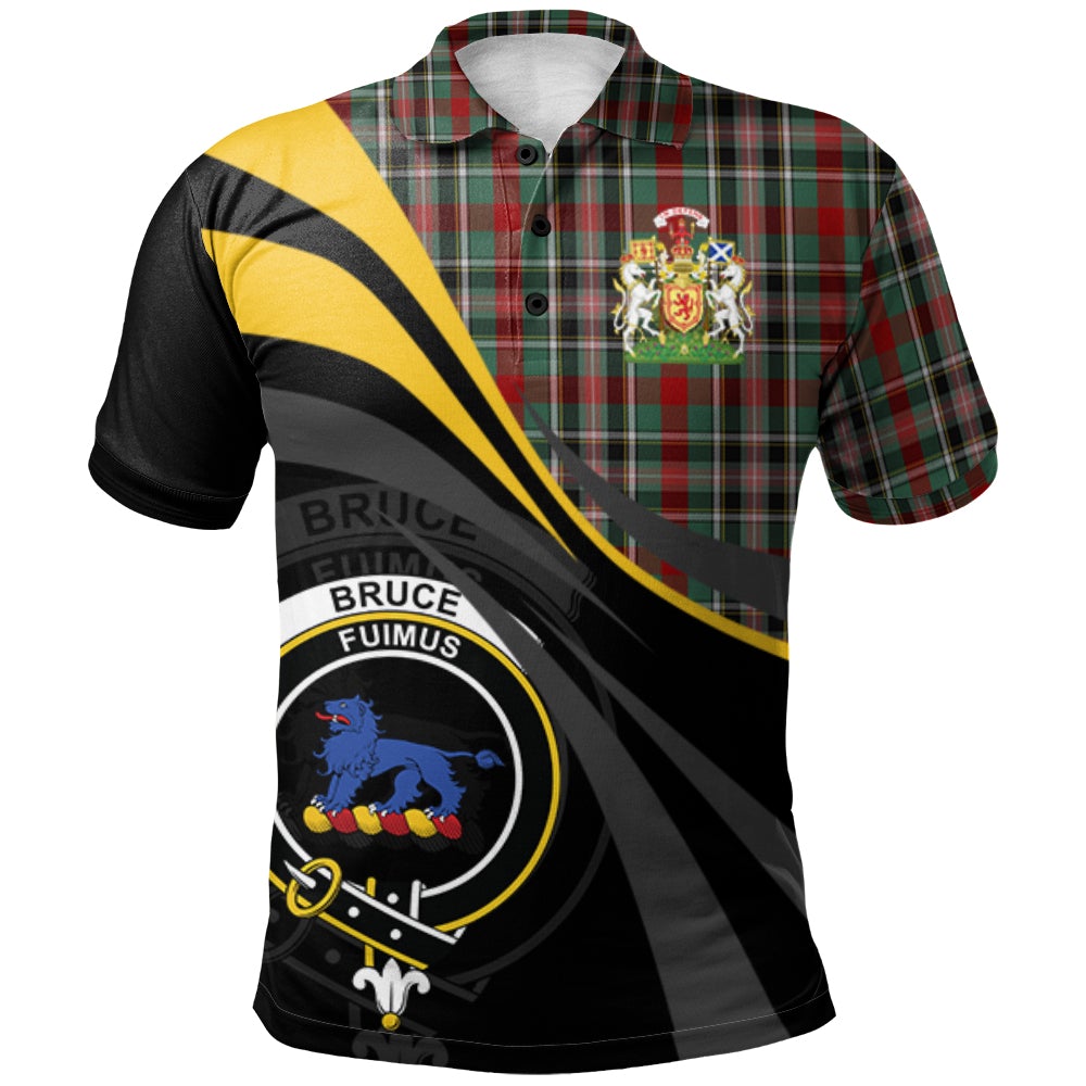 Bruce of Kinnaird Tartan Polo Shirt - Royal Coat Of Arms Style