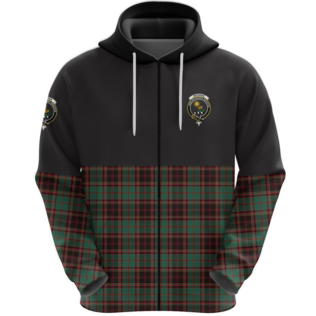 Buchan Ancient Clan Half Of Tartan Zipper Hoodie