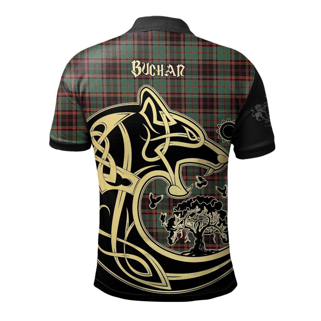 Buchan Ancient Tartan Polo Shirt Viking Wolf