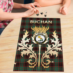 Buchan Ancient Tartan Crest Thistle Jigsaw Puzzles