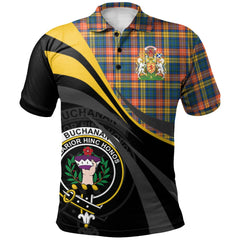 Buchanan Ancient Tartan Polo Shirt - Royal Coat Of Arms Style