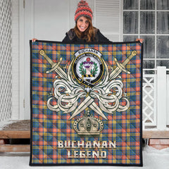 Buchanan Ancient Tartan Crest Legend Gold Royal Premium Quilt