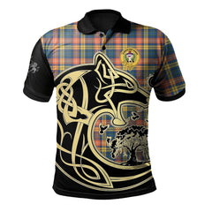 Buchanan Ancient Tartan Polo Shirt Viking Wolf