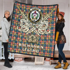 Buchanan Ancient Tartan Crest Legend Gold Royal Premium Quilt
