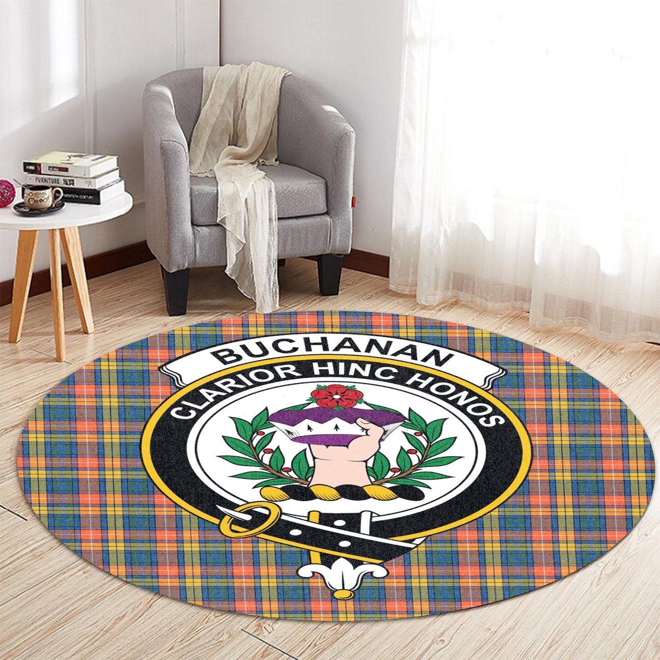 Buchanan Ancient Tartan Crest Round Rug