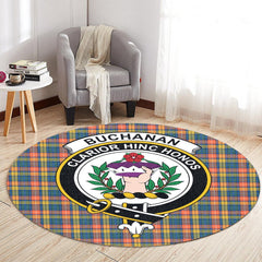 Buchanan Ancient Tartan Crest Round Rug