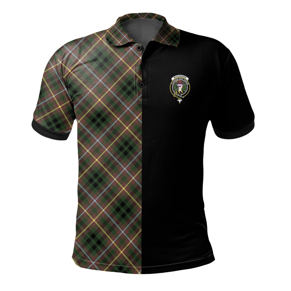Buchanan Hunting Tartan Polo Shirt Half of Me - Cross Style