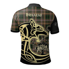 Buchanan Hunting Tartan Polo Shirt Viking Wolf