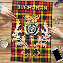 Buchanan Modern Tartan Crest Thistle Jigsaw Puzzles