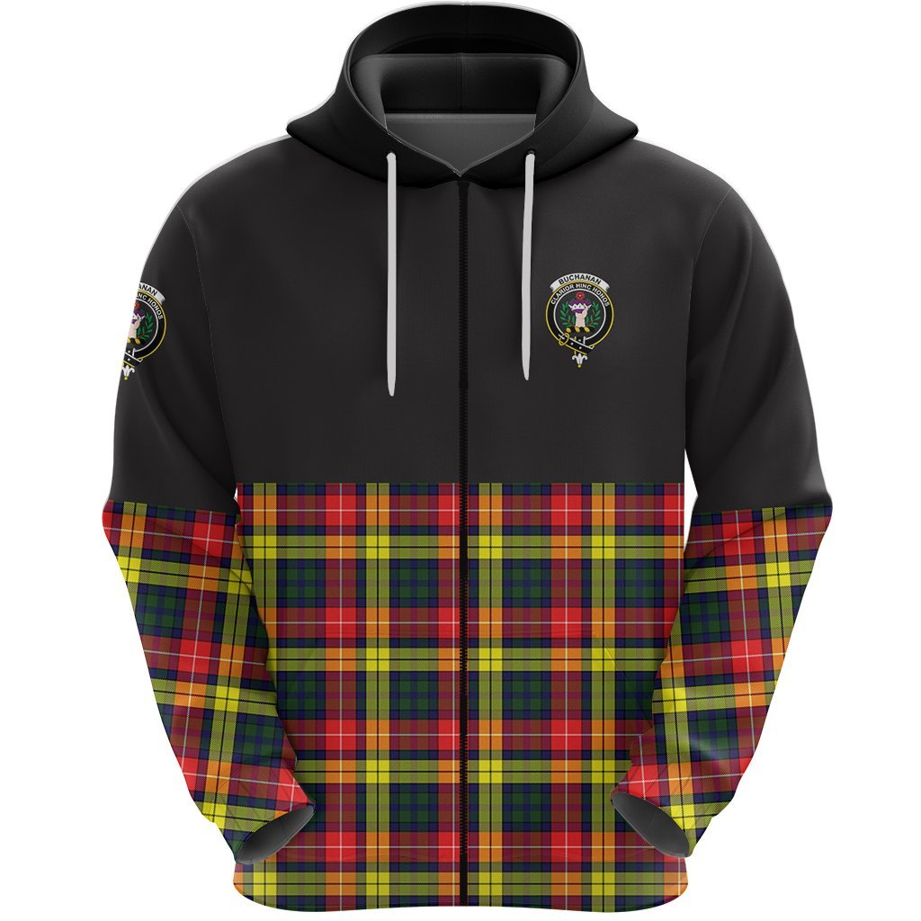 Buchanan Modern Clan Half Of Tartan Zipper Hoodie