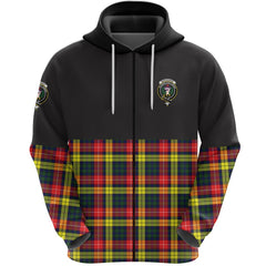 Buchanan Modern Clan Half Of Tartan Zipper Hoodie