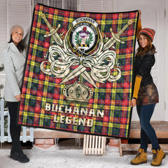 Buchanan Modern Tartan Crest Legend Gold Royal Premium Quilt