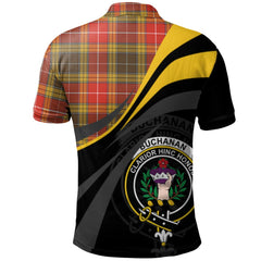 Buchanan Old Set Weathered Tartan Polo Shirt - Royal Coat Of Arms Style