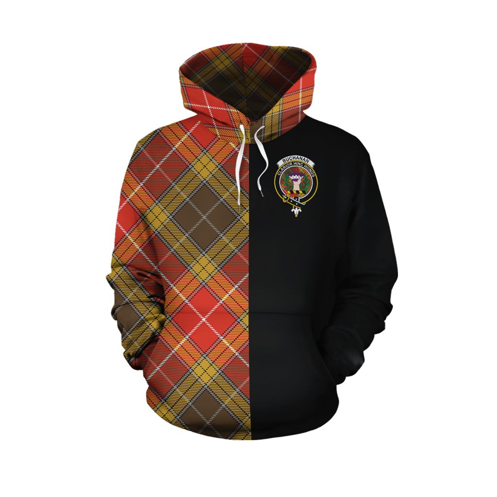 Buchanan Old Set Weathered Tartan Hoodie Half of Me - Cross Style