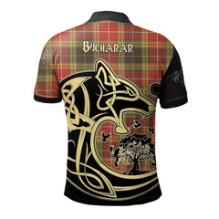 Buchanan Old Set Weathered Tartan Polo Shirt Viking Wolf