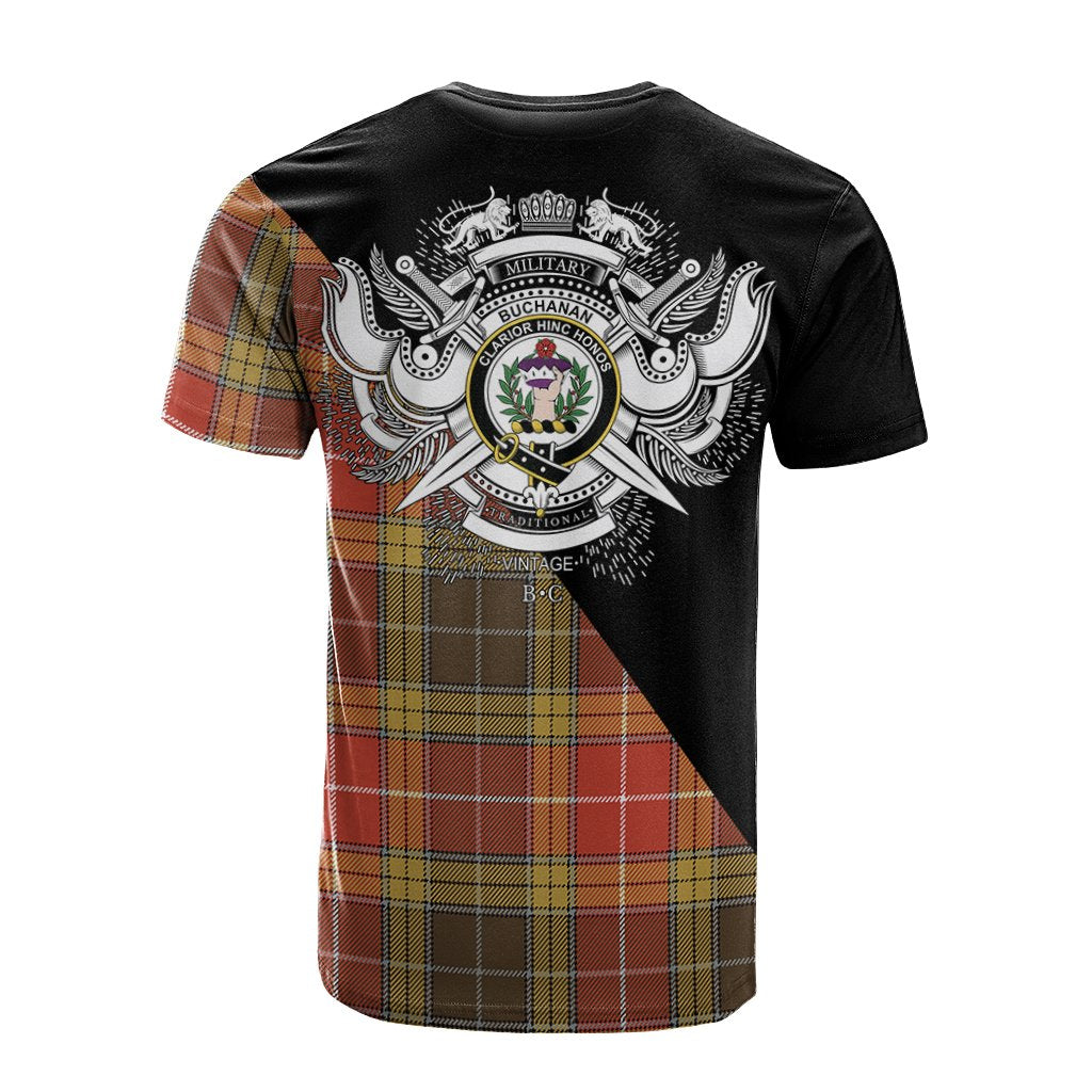 Buchanan Old Set Weathered Tartan - Military T-Shirt