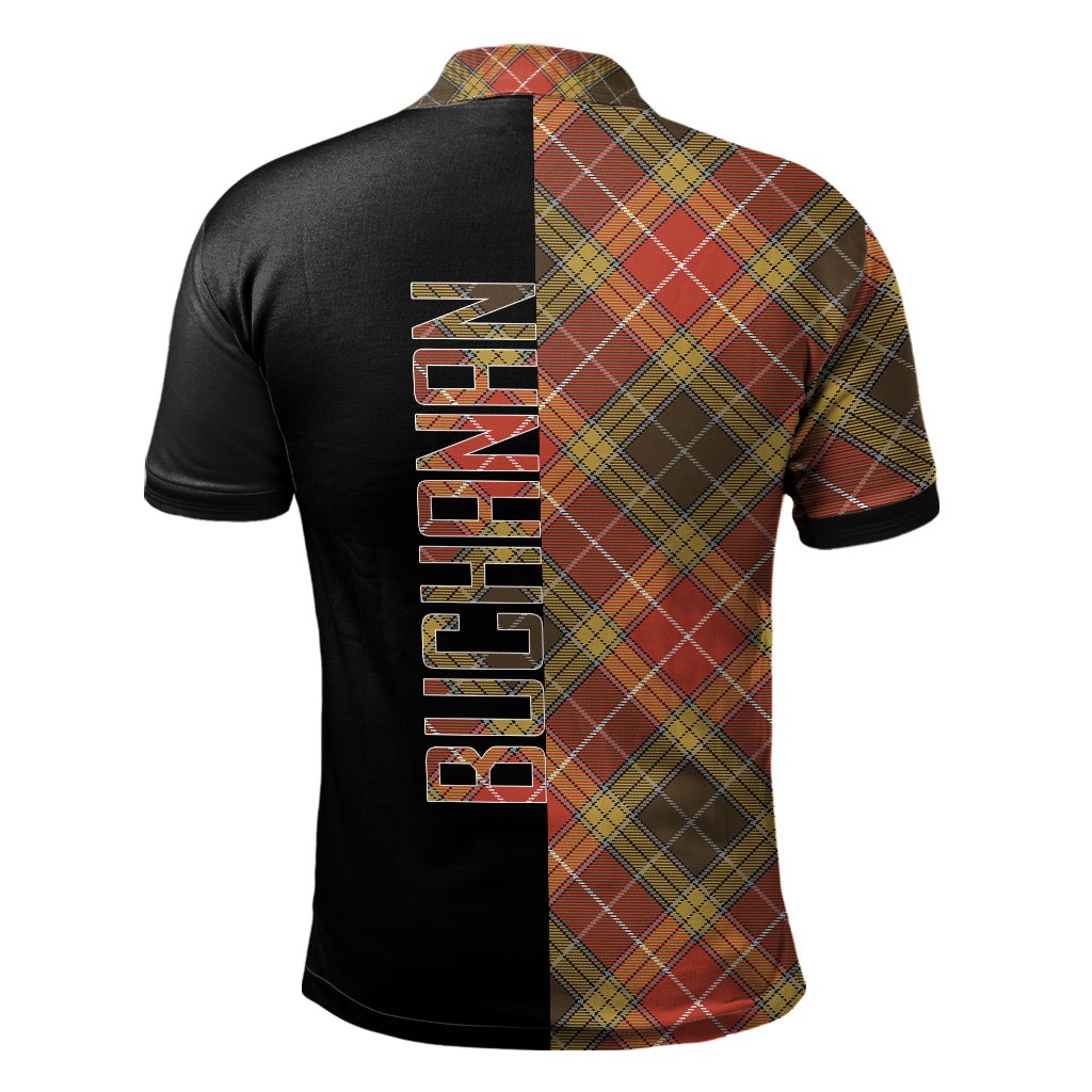 Buchanan Old Set Weathered Tartan Polo Shirt Half of Me - Cross Style